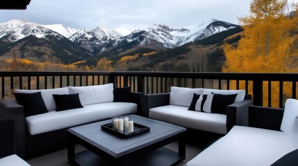 Obraz premium Mountaintop patio with stunning views