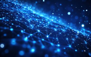 Obraz premium Abstract glowing blue network connection.