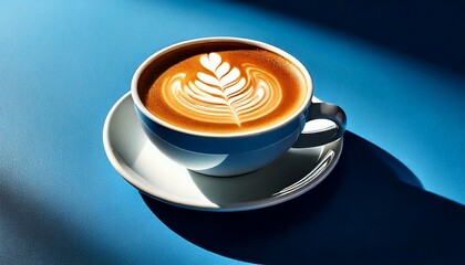 hot cappuccino at cup in studio photo