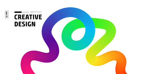 Abstract Rainbow Wave Design, Colorful Swirls, Creative Graphic