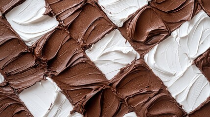 Chocolate squares arranged in an appealing pattern on a surface