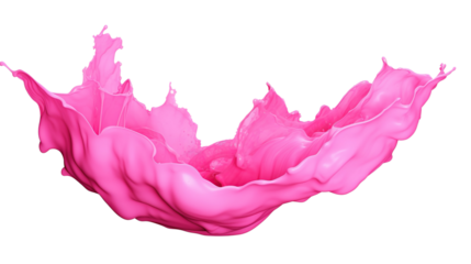 Isolated Pink Splash of Paint on PNG Transparent Background
