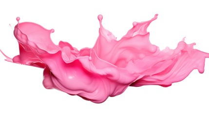 Isolated Pink Splash of Paint on PNG Transparent Background
