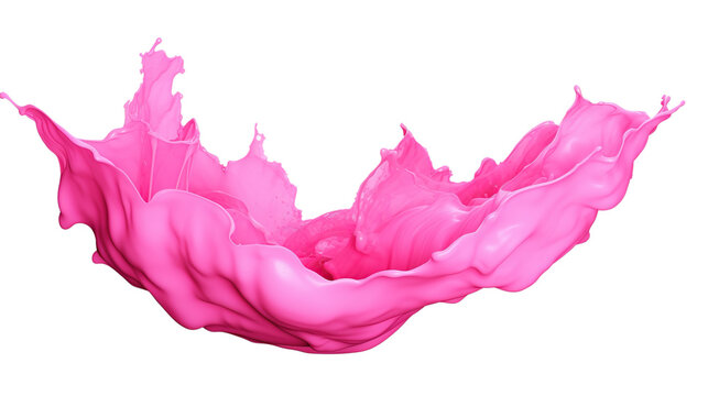 Isolated Pink Splash of Paint on PNG Transparent Background
