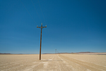 Empty Nevada Desert With Pole