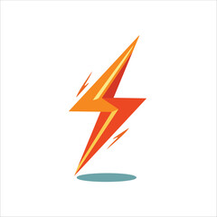Thunder icon symbol orange color vector illustration