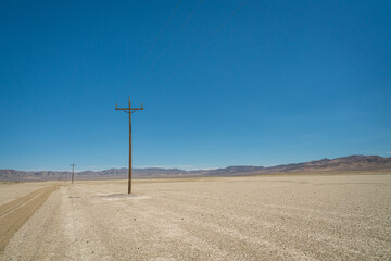 Telephone Pole in Empty Desert