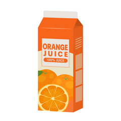紙パックのオレンジジュース_ベクターイラスト