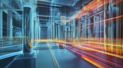 Fototapeta premium Distillation columns visualized temperature gradients and vapor liquid equilibrium