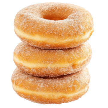 Stack of Sweet Donuts. Sweet Food Concept, Comfort Food. Isolated on White