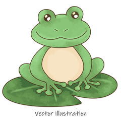 Frog sitting on a lily pad