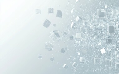 Obraz premium Abstract grey cubes floating, digital background.