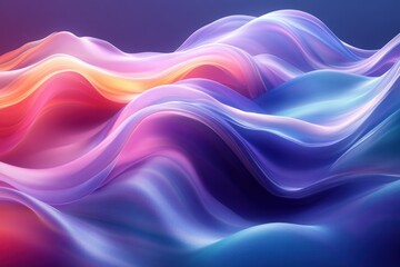 Obraz premium Abstract, colorful, wavy, landscape digital art