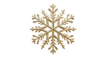 Gold snowflake isolated on white background