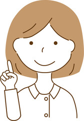 ワンポイントアドバイスをする白衣を着ている女性
