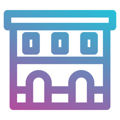 archway building icon element for design