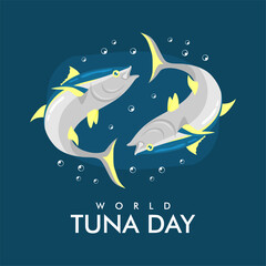 vector world tuna day poster template