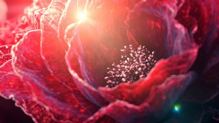 close-up of a red rose with intricate petals, vibrant tones, intricate details, enhanced textures, dynamic lighting effects, rich and immersive visual appeal