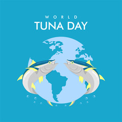 vector world tuna day banner template