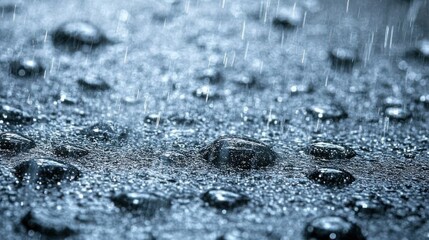 Obraz premium Raindrops on a wet surface