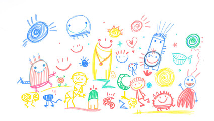 Colorful and unique children's drawings