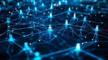 Obraz premium Image of a group of people and the concept of communication network. social media. human resources. AI Generated
