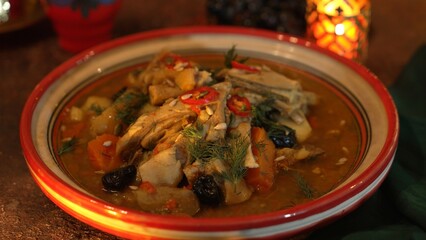 Lamb Tagine. Iftar dinner during Ramadan. Eid food