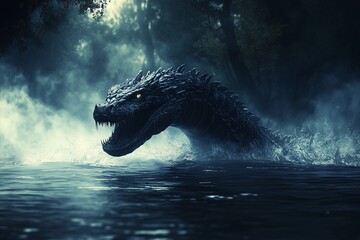 Dragon Emerging from Water