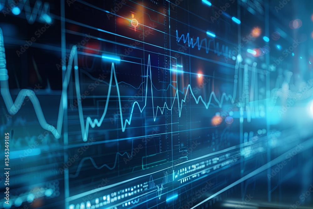 Leinwandbilder medical indicators and charts displayed in research facility for analysis of health data trends and 