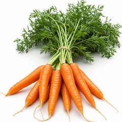 Fresh Carrots on White Background