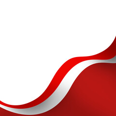 Wavy Indonesian Ribbon Flag – Red and White National Symbol for Independence Day, Celebration, and Patriotic Decoration