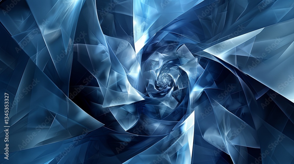 Leinwandbilder explore dynamic blue geometric fractals perfect for modern advertising and creative services in a un