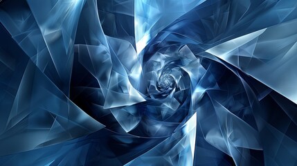 Explore dynamic blue geometric fractals perfect for modern advertising and creative services in a unique and captivating style Generative AI
