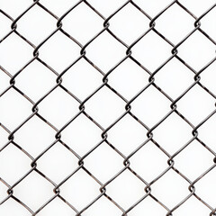 Naklejka premium Closeup of chain link fence on clear day with shadows creating geometric patterns