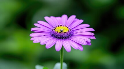 Obraz premium Vibrant purple flower with a bee