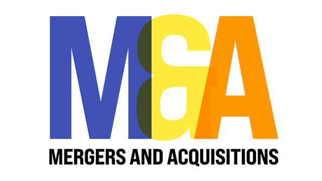 Mergers and Acquisitions, M&A, Multicolor Text Effect, transparent background