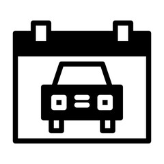 car service calendar. This is a vector single icon with a semi solid style. perfect for any purpose, such as website design, mobile app design, logo design, pattern design, etc.