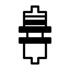 spark plug. This is a vector single icon with a semi solid style. perfect for any purpose, such as website design, mobile app design, logo design, pattern design, etc.