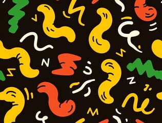 Abstract 90s Style Doodle Pattern