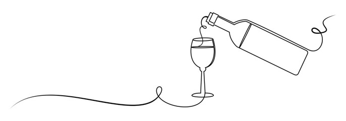 vector line art bottle and glass beer