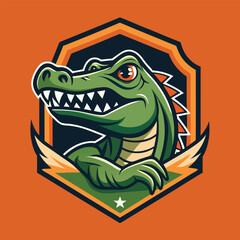 Vintage Crocodile Logo Vector Template for Illustrator