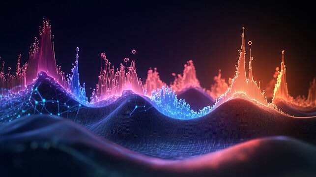 Ir spectroscopy visualized vibrational modes of molecules highlighted as peaks in a modern design