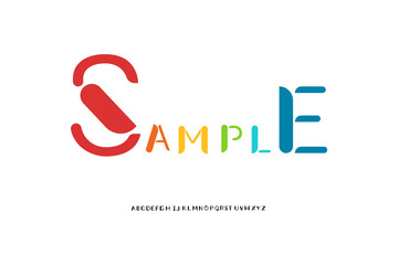 alphabet fonts set, Typography  logo creative font.  vector illustration