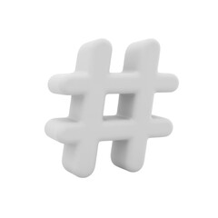 Obraz premium Vibrant stylized hashtag illustration on white background for graphic design