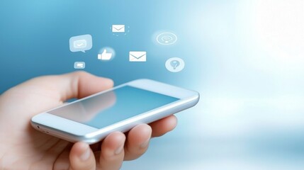 Smartphone with app icons, exploring mobile technology and application access in the digital age