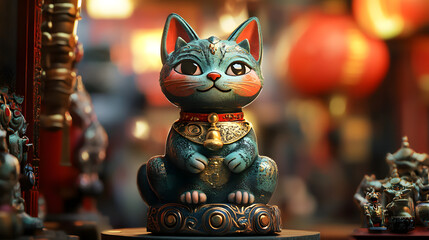 Lucky cat" or "Fortune cat