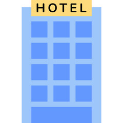 Flat - icon - hotel illustration