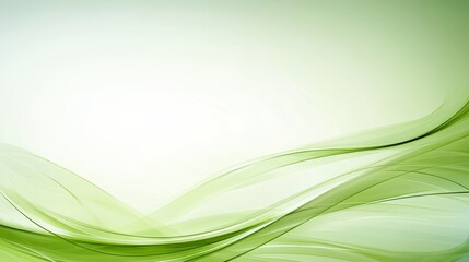 Obraz premium Flowing green waves, abstract background with dynamic lines and lush textures