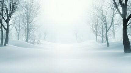 Naklejka premium A breathtaking snowy landscape, majestic trees adorned with winter's frozen embrace