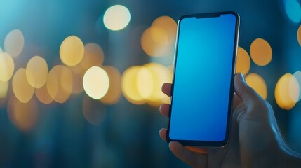 Closeup of person holding and using a mobile phone, glimpse into modern communication